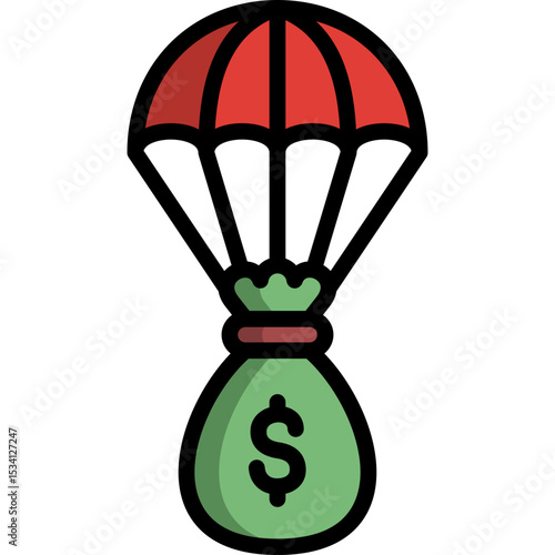 bailout icon illustration design with filled outline