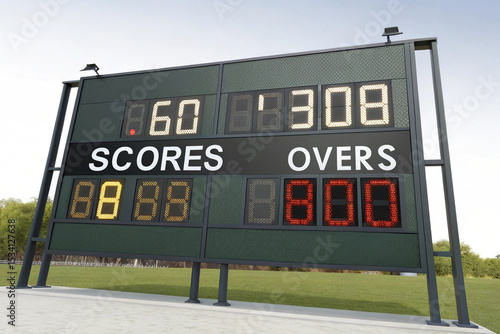 Outdoor scoreboard displaying 2-2 in a sports game