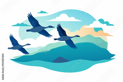 Seamless blue ocean pattern with silhouetted marine animals, including a whale, dolphin, and shark, under a summer sky