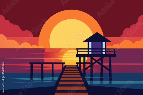 sunset on the beach