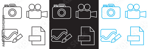 Photography  and  Image Editing Icon.  Camera, Photo, Picture Editing vector. Vector for websites, mobile interfaces, presentations, banner, visual branding etc. Vector illustration. EPS 10