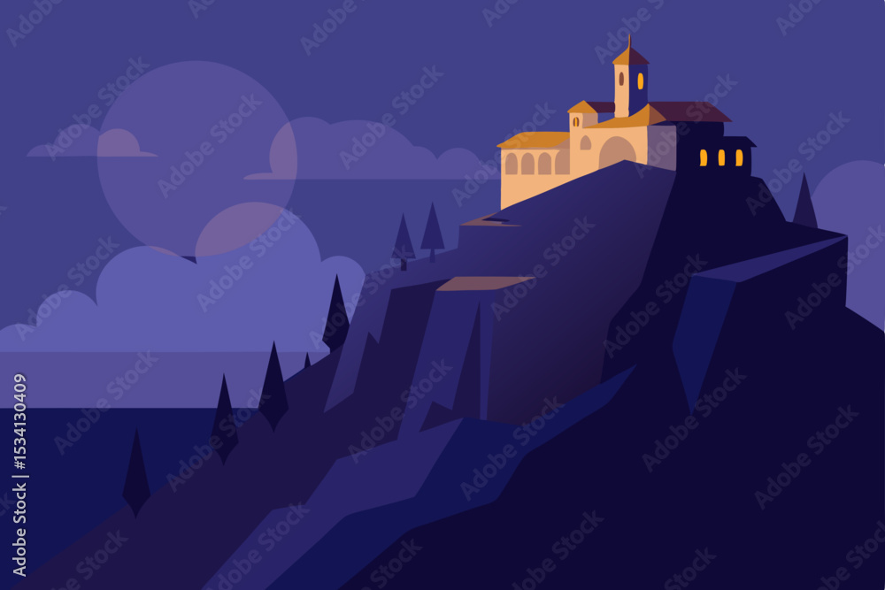 Fototapeta premium vector illustration of castle