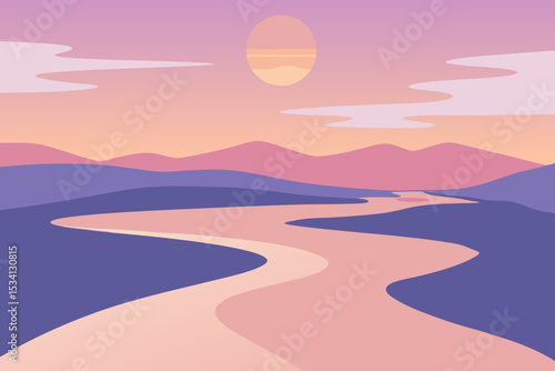 sunset in the mountains