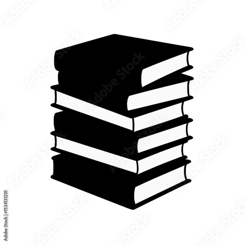 Stack of books silhouette representing knowledge and education