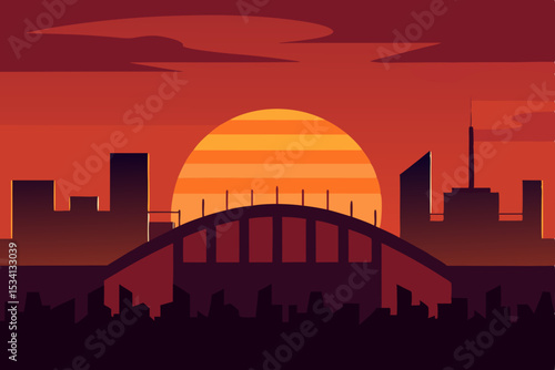 sydney harbour bridge at sunset