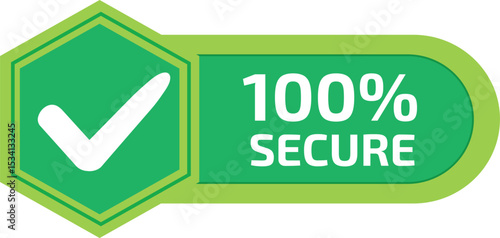 100% Secure Badge Icon – Guaranteed Safety and Protection Symbol