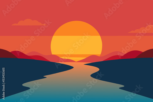 sunset in the mountains