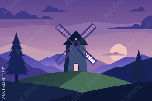 Old Dutch windmills dotting the summer landscape under a cloudy sky evoke a sense of traditional farm energy