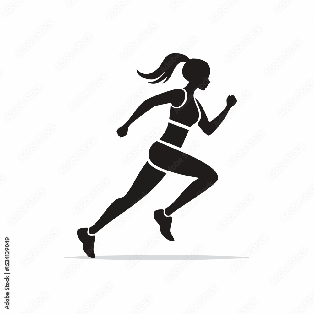 abstract icon of a runner on a white background abstract icon of a runner on a white background