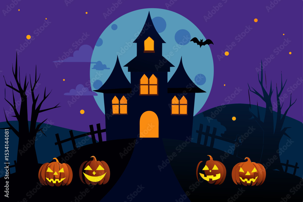 halloween background with haunted house halloween background with haunted house