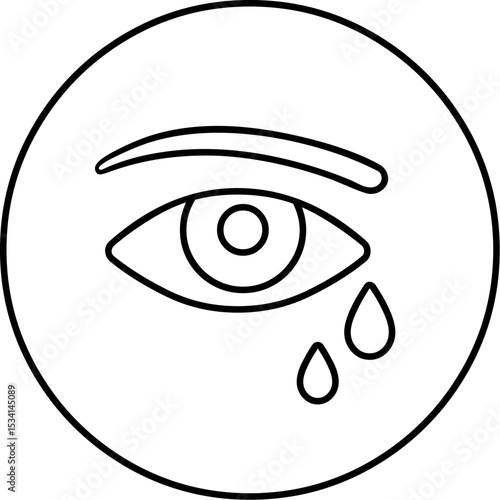 Illustration of eye with tears crying sad depression grief sorrowful weeping pain emotional distress illustration vector icon vector