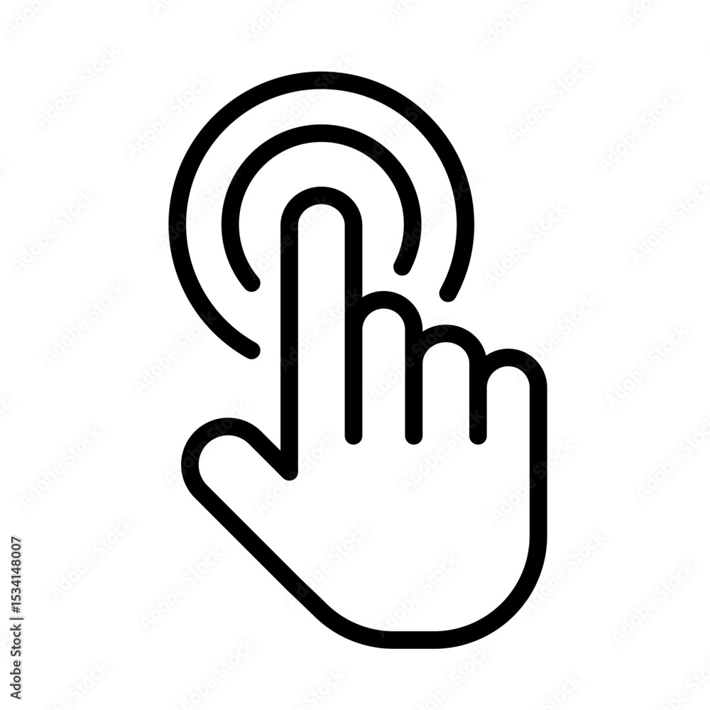 Touch screen finger hand press push – vector icon Touch screen finger hand press push – vector icon