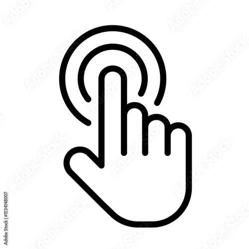 Touch screen finger hand press push – vector icon