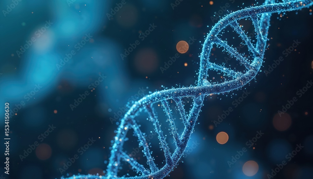 Futuristic digital DNA helix. Concept use of bioinformatic technologies. Genetic mapping visualisation. Molecular structure illustration. Science, medicine, biology, innovation, research, digital. Futuristic digital DNA helix. Concept use of bioinformatic technologies. Genetic mapping visualisation. Molecular structure illustration. Science, medicine, biology, innovation, research, digital.
