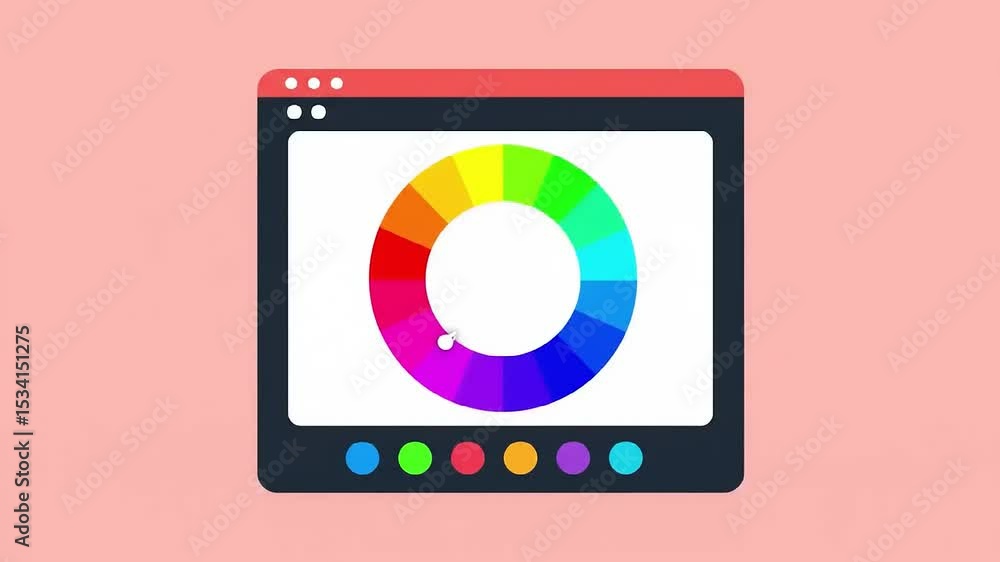 Color wheel graphic displayed on a soft pink background, representing creativity and design concepts Color wheel graphic displayed on a soft pink background, representing creativity and design concepts