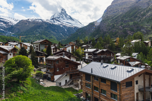Wallpaper Mural Iconic Matterhorn Towers Over Charming Swiss Village of Zermatt Torontodigital.ca