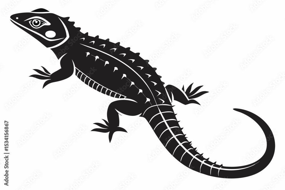 Obraz premium crocodile skink sihouette black vector 
