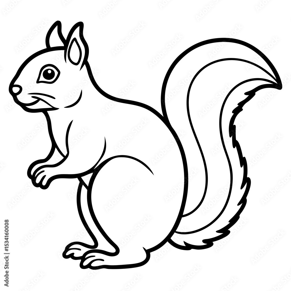 Minimal Squirrel Line Art Illustration Minimal Squirrel Line Art Illustration