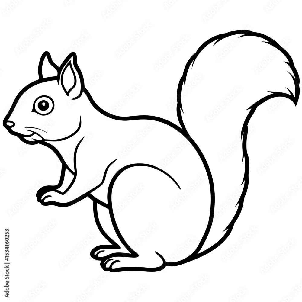 Minimal Squirrel Line Art Illustration Minimal Squirrel Line Art Illustration