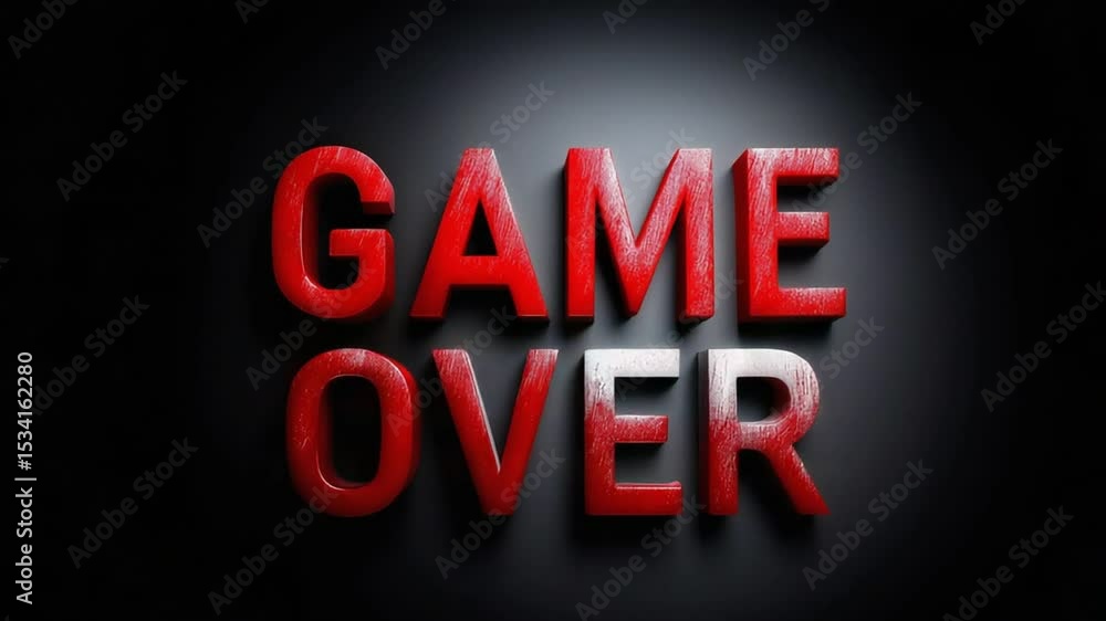 text GAME OVER with glitch effect isolated on black background text GAME OVER with glitch effect isolated on black background