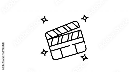 line art clapperboard animation motion video