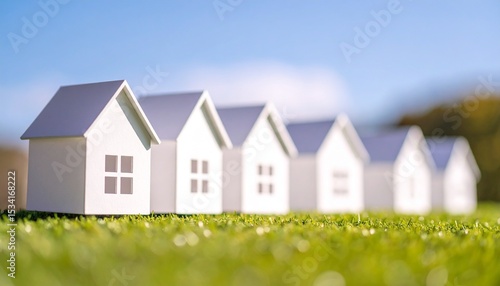 Wallpaper Mural 白い家の街並みの模型 Torontodigital.ca