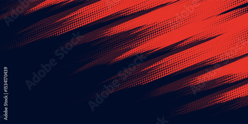 Red halftone dots blue color pattern gradient grunge texture background. Dot pop art comic sport style vector illustration. Eps10
