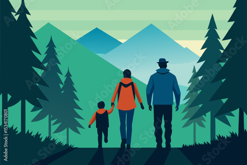 family in the woods