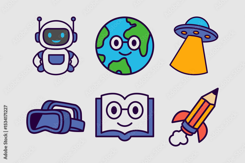 Fototapeta premium education mascot cartoon element