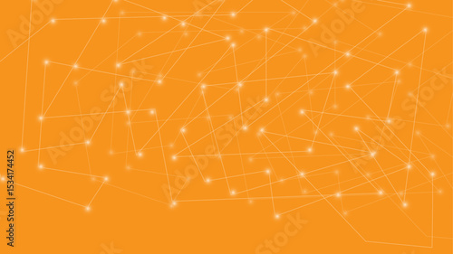 Hi-tech abstract background featuring scattered luminous dots and interconnected grid patterns on a deep dark surface. Abstract virtual network background with glowing matrix dots and structured grid 