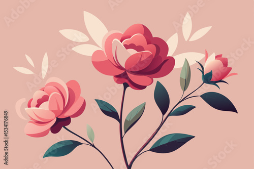 Wallpaper Mural seamless pattern with pink tulips Torontodigital.ca