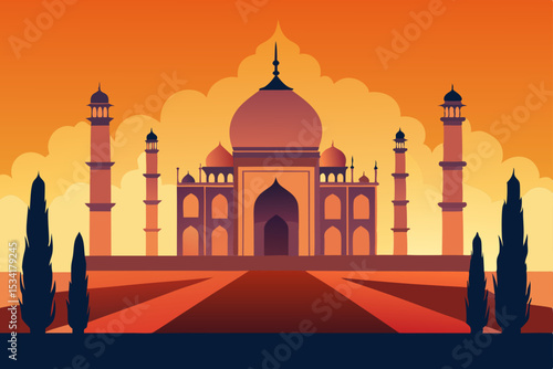 taj mahal silhouette