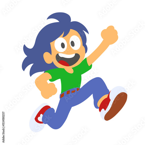 happy jumping kid