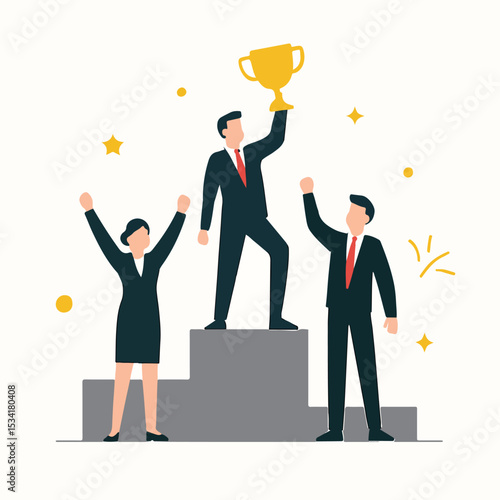 vector manager standing on the podium of champions