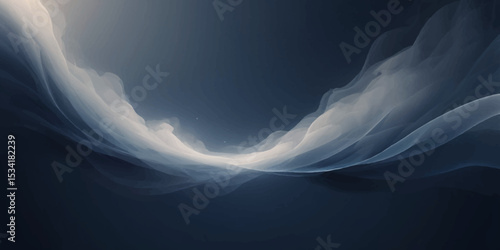 Mystic Dark Blue Light Burst Abstract Background with Cloudy Texture. 