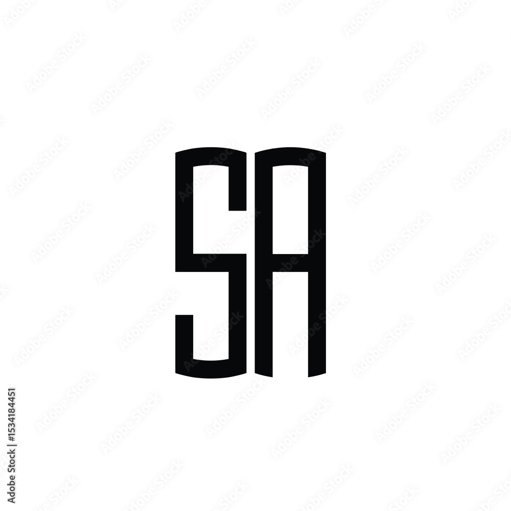 SA monogram logo design letter text name symbol monochrome logotype alphabet character simple logo SA monogram logo design letter text name symbol monochrome logotype alphabet character simple logo