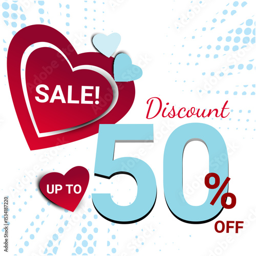 discount valentines day red blue color