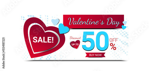discount valentines day red blue color