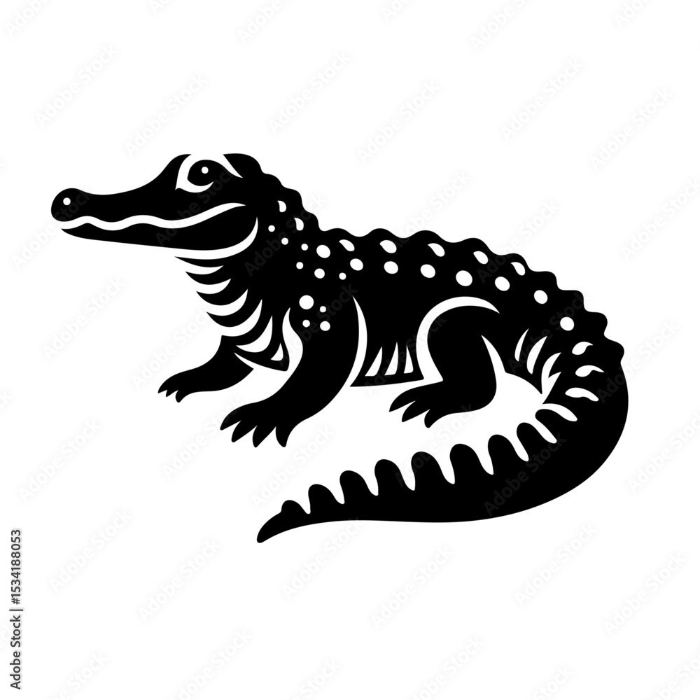 Naklejka premium Alligator Silhouette