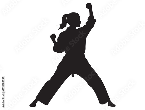 KARATE GIRL SILHOUETTE