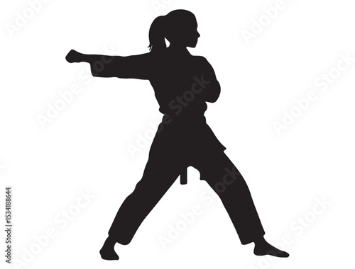 KARATE GIRL SILHOUETTE