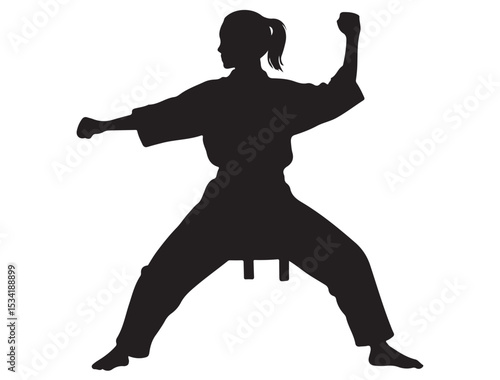 KARATE GIRL SILHOUETTE