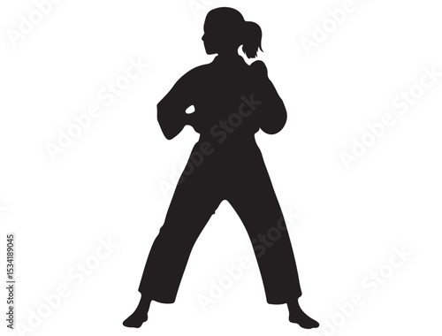 KARATE GIRL SILHOUETTE