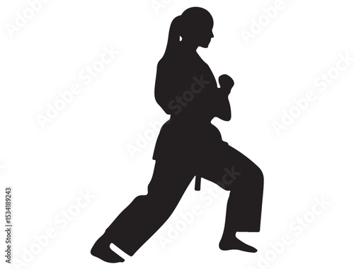 KARATE GIRL SILHOUETTE