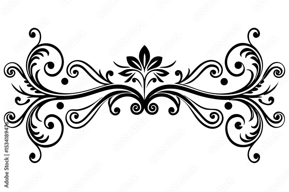 Fototapeta premium Victorian Inspired Swirl Divider with Graceful Lines