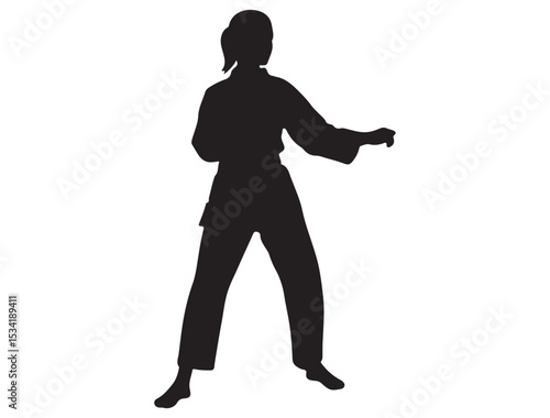 KARATE GIRL SILHOUETTE