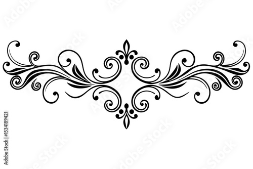Elegant Border Divider in Antique Style with Swirling Lines