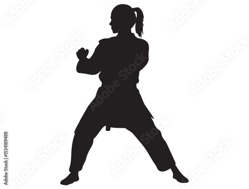 KARATE GIRL SILHOUETTE