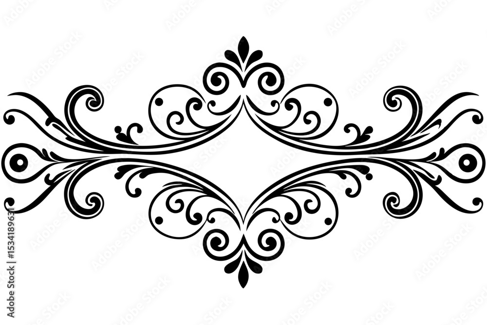 Fototapeta premium Ornamental Swirl Divider for Vintage Graphic Elements