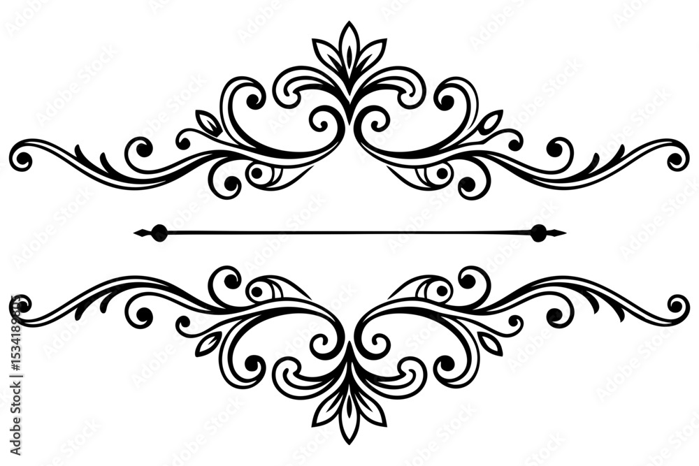Fototapeta premium Vintage Ornament Divider for Wedding or Formal Projects